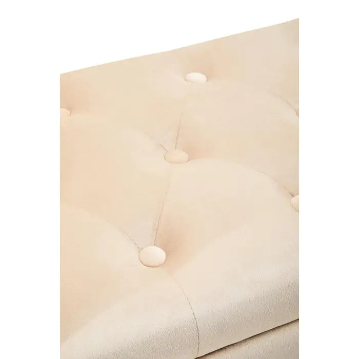 velvet storage bench with gold finish iron legs