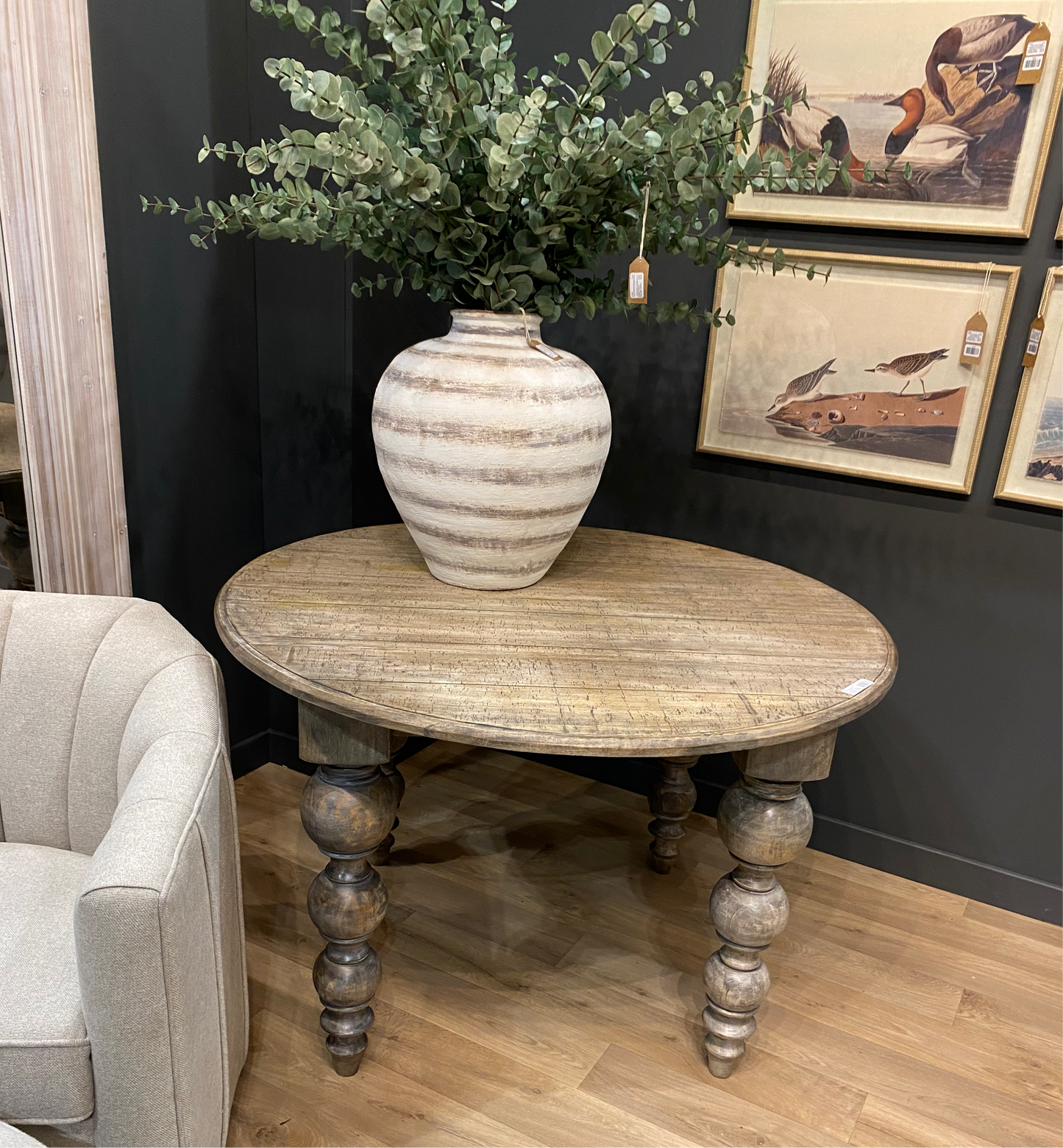 Ruthann Round Wooden Dining Table