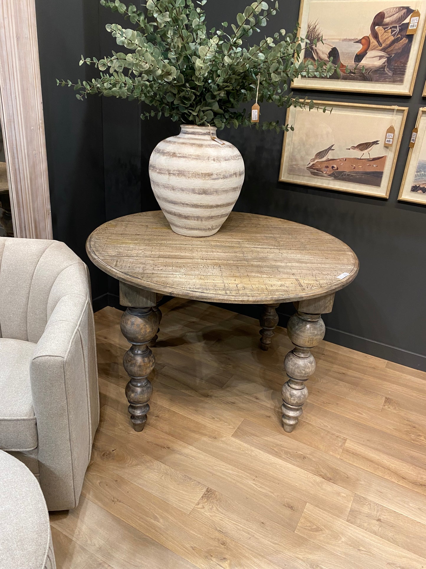 Ruthann Round Wooden Dining Table
