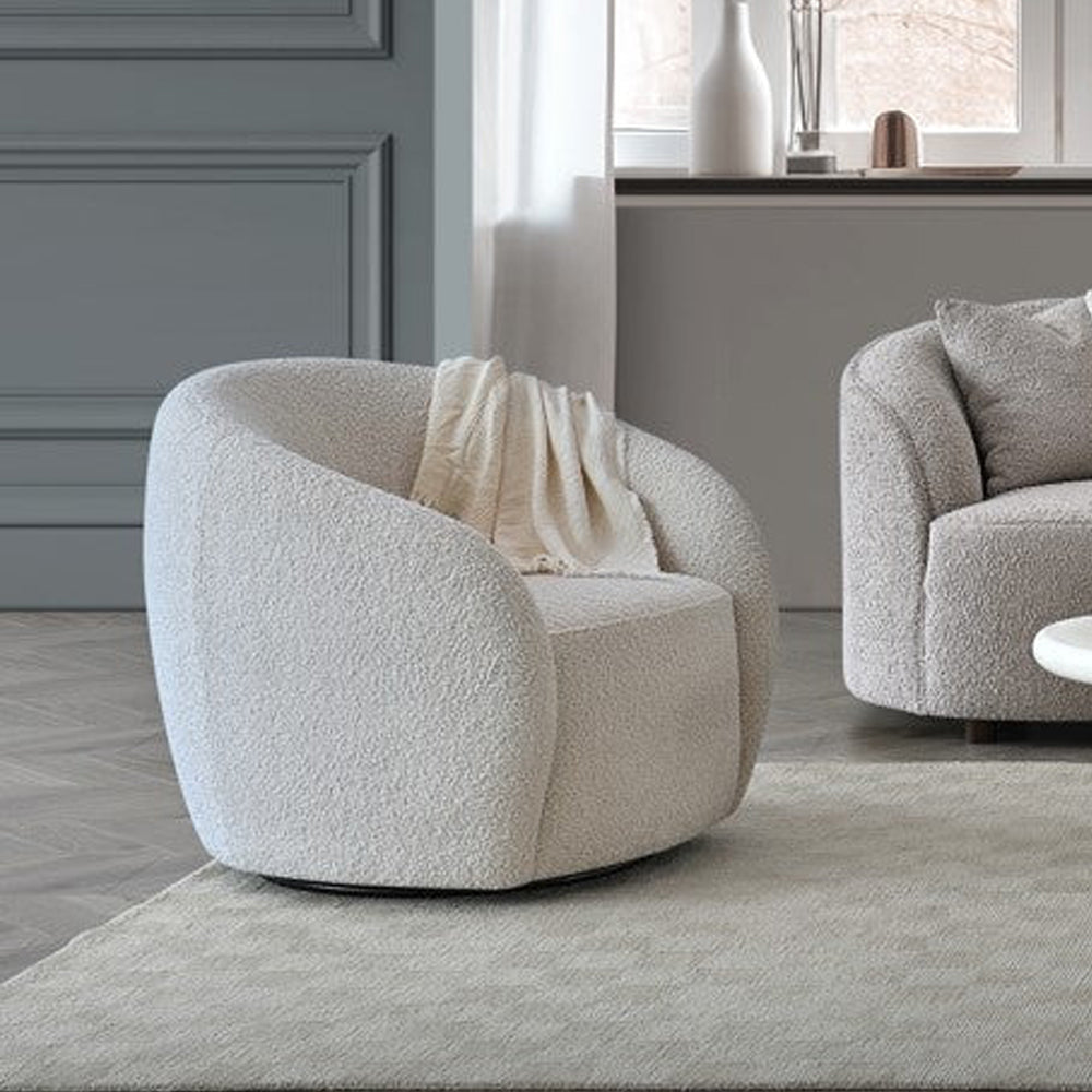 Nola Boucle Teddy Sofa and Accent Chair