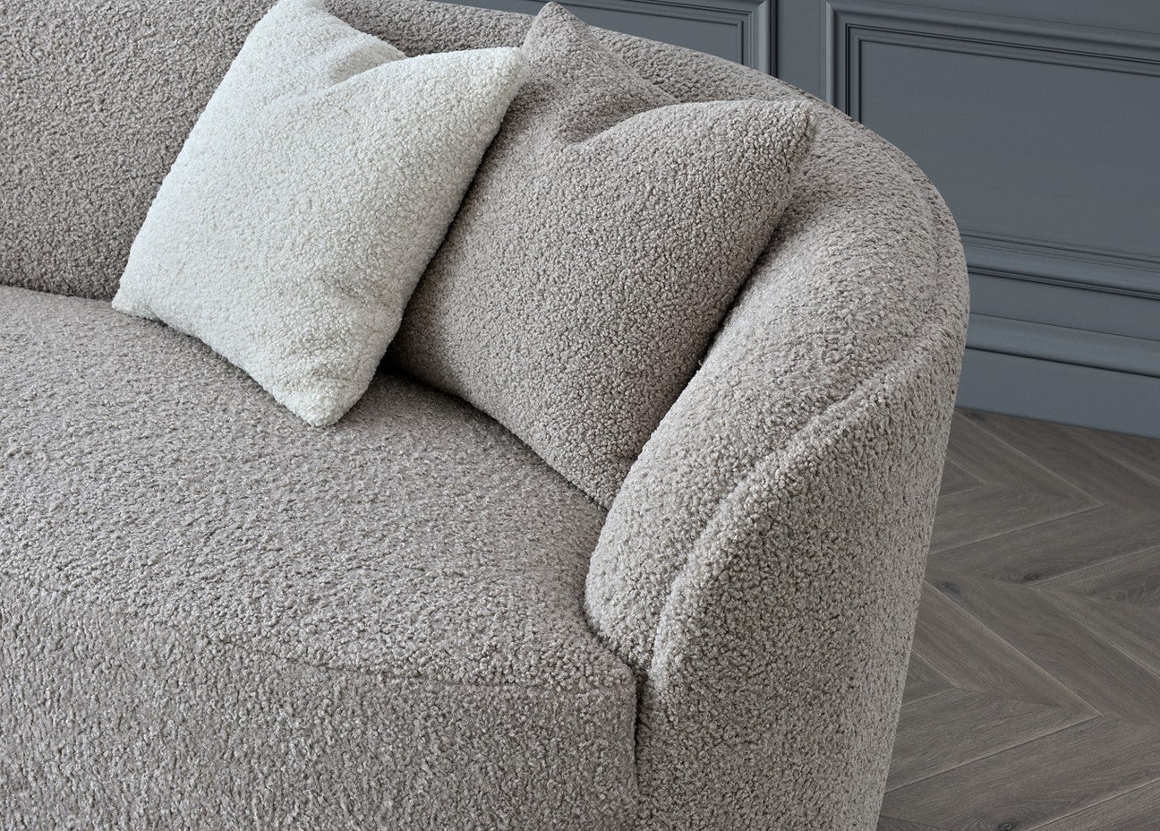 Nola Boucle Teddy Sofa and Accent Chair
