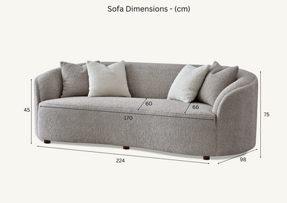 Nola Boucle Teddy Sofa and Accent Chair